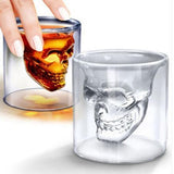 Bicchiere in Vetro con Teschio 75 ml per Whisky Vodka Liquore Grappa Shot